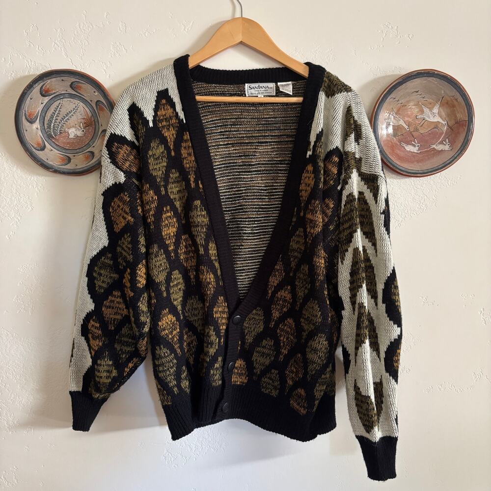 Vintage 90's Santana Ltd. Oversized Grandpa Autumn Cardigan